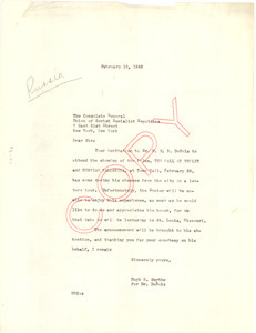Letter from Hugh H. Smythe to Soviet Socialist Republics Ambassador