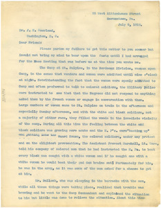 Letter from Leon C. James to J. E. Moorland [fragment]