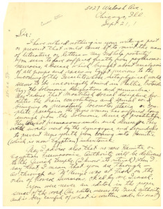 Letter from Alfred D. Blackburn to W. E. B. Du Bois