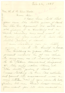 Letter from Mrs. Guy Bettis to W. E. B. Du Bois