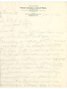 Letter from Hallie Q. Brown to W. E. B. Du Bois