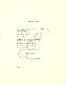 Letter from Lillian Murphy to Harlem Quarterly