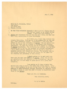 Letter from W. E. B. Du Bois to Letter