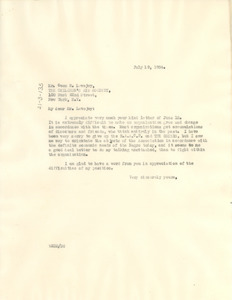Letter from W. E. B. Du Bois to Owen R. Lovejoy