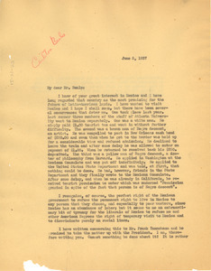 Letter from W. E. B. Du Bois to Carleton Beals