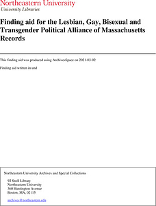 Finding aid for the Lesbian, Gay, Bisexual and Transgender Political Alliance of Massachusetts Records