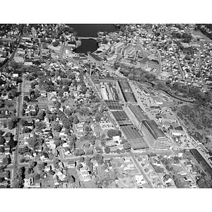 Center area, industrial buildings and residential area, Sanford, ME