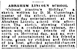 "Abraham Lincoln School" - Lowell Sun article