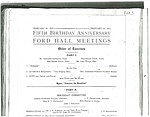 Ford Hall Meetings program, 2/23/1913