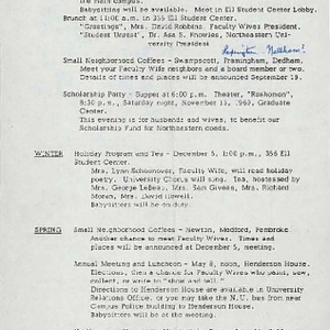 Program of Activities, 1969-1970