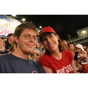 Meghan Eliason and a man at Fenway Park