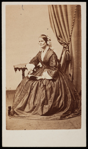 Studio portrait of Aunt Sallie Barker, Boston, Mass., undated