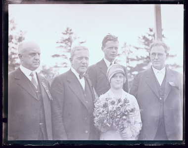 Charles Lindbergh with Col. Mason and Mayor Marden, Concord, N.H., July 1927