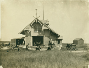 Exterior view of the Fletcher's Neck Life-Saving Station, Biddeford Pool, Maine, ca. 1887