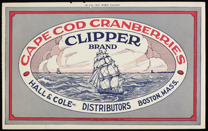 Clipper Brand Cape Cod Cranberries crate label
