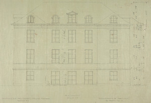 Rear elevation, 1/4 inch scale, residence of Mrs. Charles C. Pomeroy [Edith Burnet (Mrs. Charles Coolidge Pomeroy)], "Seabeach", Newport, R. I., 1900.