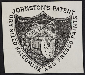 Label for Johnston's Patent Dry Sized Kalsomine and Fresco Paints, location unknown, undated