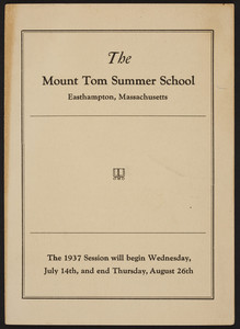 Mount Tom Summer School, Easthampton, Mass., 1937
