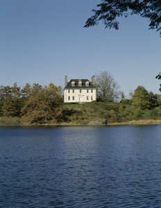 Exterior from across river, Hamilton House, South Berwick, Maine