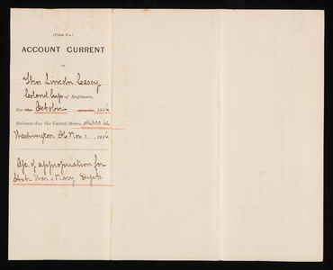 Accounts Current of Thos. Lincoln Casey - October 1886, November 1, 1886