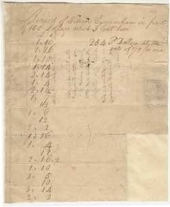 Receipt from William Cunningham (includes example of a British revenue stamp)