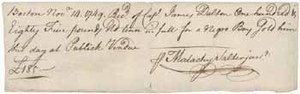 Bill of sale from Malachy Salter, Jr. to James Dalton for a slave, 14 November 1749