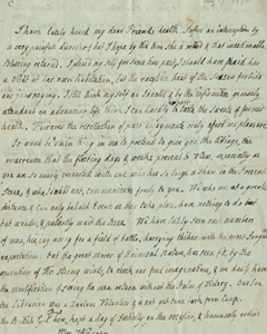 Letter from Hannah Winthrop to Mercy Otis Warren, 29 August 1778