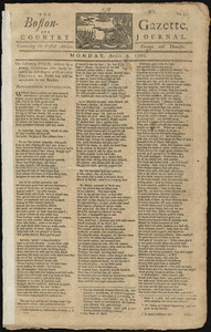 The Boston-Gazette, and Country Journal, 7 April 1766 (includes supplement)