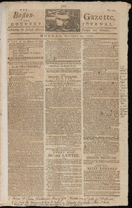 The Boston-Gazette, and Country Journal, 23 October 1769