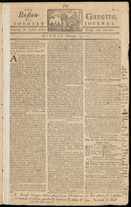 The Boston-Gazette, and Country Journal, 25 February 1771