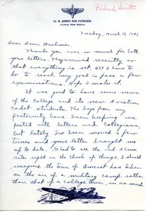 Letter from Richard Smith to William L. Machmer