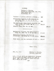 Expense report from Charles L. Whipple