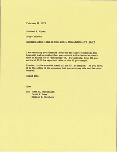 Memorandum from Judy Chilcote to Richard R. Alford