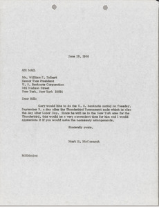 Letter from Mark H. McCormack to William F. Talbert