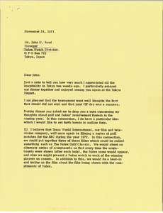 Letter from Mark H. McCormack to John D. Read