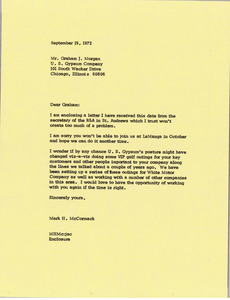 Letter from Mark H. McCormack to Graham J. Morgan