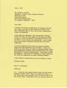 Letter from Mark H. McCormack to Richard J. Riordan