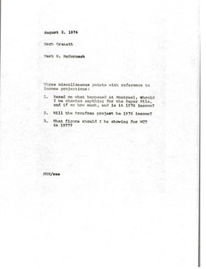 Memorandum from Mark H. McCormack to Herb Granath