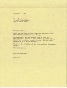 Letter from Mark H. McCormack to Brian W. Books