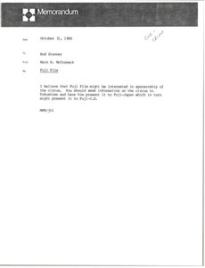 Memorandum from Mark H. McCormack to Bud Stanner