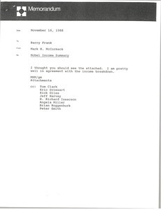 Memorandum from Mark H. McCormack to Barry Frank