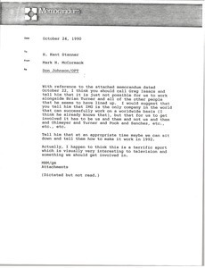 Memorandum from Mark H. McCormack to H. Kent Stanner