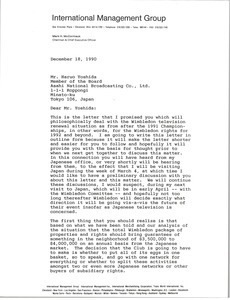 Letter from Mark H. McCormack to Haruo Yoshida