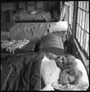 Asleep in the communal bedroom, Brotherhood of the Spirit dormitory, Warwick, Mass.