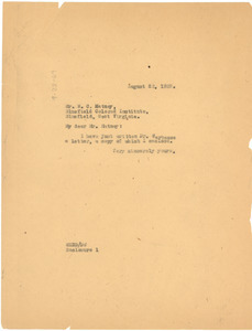Letter from W. E. B. Du Bois to W. C. Matney