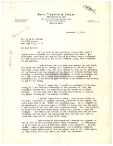Letter from Henry Herrick Bond to W. E. B. Du Bois