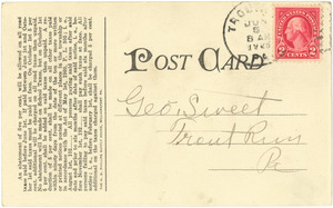 Letter from Lewis (Pa.) Tax Collector to George Sweet
