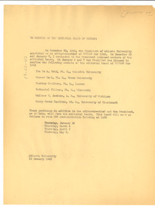 Letter from W. E. B. Du Bois to Phylon Editorial Board