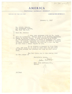Letter from John LaFarge to W. E. B. Du Bois