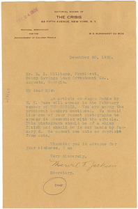 Letter from H. C. Dugas to Crisis